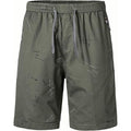 Men’s Cotton Drawstring Waist Casual Shorts with Zipper Pockets