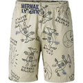 Men’s Mermaid Print Hawaiian Cotton Casual Shorts